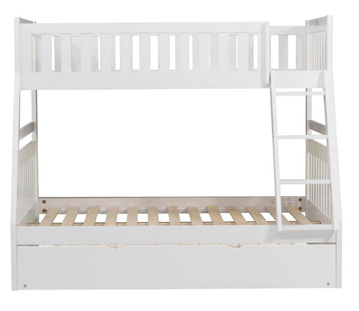 Homelegance Galen Twin/Full Bunk Bed w/ Twin Trundle in White B2053TFW-1*R - Premium Bed from Homelegance (Titan Warehouse) - Just $787.31! Shop now at Furniture Wholesale Plus  We are the best furniture store in Nashville, Hendersonville, Goodlettsville, Madison, Antioch, Mount Juliet, Lebanon, Gallatin, Springfield, Murfreesboro, Franklin, Brentwood