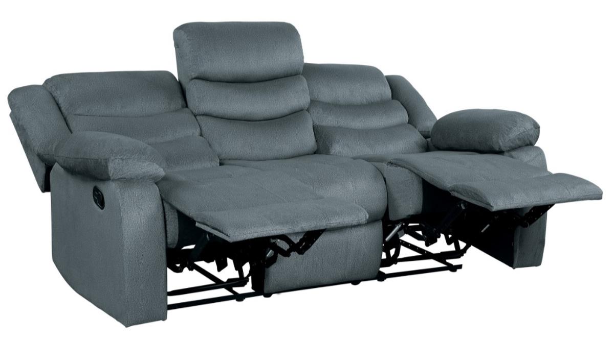 Homelegance Furniture Discus Double Reclining Sofa in Gray 9526GY-3 - Premium Sofa from Homelegance (Titan Warehouse) - Just $778.05! Shop now at Furniture Wholesale Plus  We are the best furniture store in Nashville, Hendersonville, Goodlettsville, Madison, Antioch, Mount Juliet, Lebanon, Gallatin, Springfield, Murfreesboro, Franklin, Brentwood