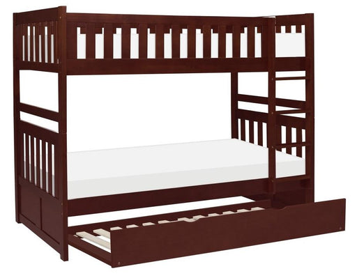Homelegance Rowe Twin/Twin Bunk Bed w/ Twin Trundle Bed in Dark Cherry B2013DC-1*R - Premium Bed from Homelegance (Titan Warehouse) - Just $689.81! Shop now at Furniture Wholesale Plus  We are the best furniture store in Nashville, Hendersonville, Goodlettsville, Madison, Antioch, Mount Juliet, Lebanon, Gallatin, Springfield, Murfreesboro, Franklin, Brentwood