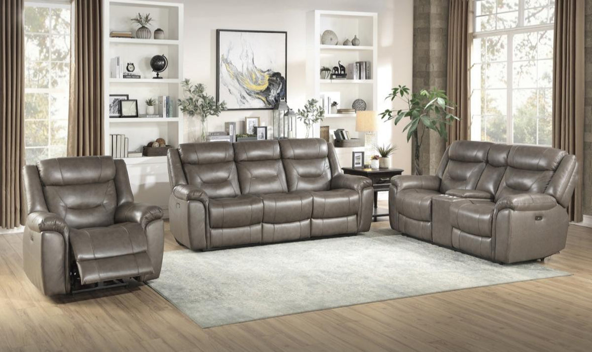 Homelegance Furniture Danio Power Double Reclining Sofa with Power Headrests in Brownish Gray 9528BRG-3PWH - Premium Sofa from Homelegance (Titan Warehouse) - Just $1655.55! Shop now at Furniture Wholesale Plus  We are the best furniture store in Nashville, Hendersonville, Goodlettsville, Madison, Antioch, Mount Juliet, Lebanon, Gallatin, Springfield, Murfreesboro, Franklin, Brentwood