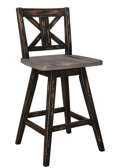 Homelegance Amsonia Swivel Counter Height Chair in Gray and Black (Set of 2) - Premium Chair from Homelegance (Titan Warehouse) - Just $117! Shop now at Furniture Wholesale Plus  We are the best furniture store in Nashville, Hendersonville, Goodlettsville, Madison, Antioch, Mount Juliet, Lebanon, Gallatin, Springfield, Murfreesboro, Franklin, Brentwood