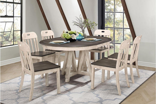 Homelegance Clover Round Dining Table in White and Gray 5656-66* - Premium Dining Table from Homelegance (Titan Warehouse) - Just $507! Shop now at Furniture Wholesale Plus  We are the best furniture store in Nashville, Hendersonville, Goodlettsville, Madison, Antioch, Mount Juliet, Lebanon, Gallatin, Springfield, Murfreesboro, Franklin, Brentwood