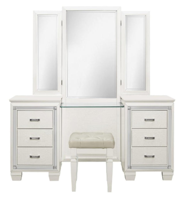 Homelegance Allura Vanity Stool in White 1916W-14 - Premium Stool from Homelegance (Titan Warehouse) - Just $76.05! Shop now at Furniture Wholesale Plus  We are the best furniture store in Nashville, Hendersonville, Goodlettsville, Madison, Antioch, Mount Juliet, Lebanon, Gallatin, Springfield, Murfreesboro, Franklin, Brentwood