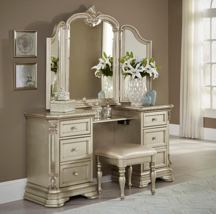 Homelegance Antoinetta Vanity Stool in Champagne Wood 1919NC-14 - Premium Other Items from Homelegance (Titan Warehouse) - Just $136.50! Shop now at Furniture Wholesale Plus  We are the best furniture store in Nashville, Hendersonville, Goodlettsville, Madison, Antioch, Mount Juliet, Lebanon, Gallatin, Springfield, Murfreesboro, Franklin, Brentwood