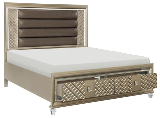 Homelegance Furniture Loudon King Platform with Storage Bed in Champagne Metallic 1515K-1EK* - Premium Bed from Homelegance (Titan Warehouse) - Just $1363.05! Shop now at Furniture Wholesale Plus  We are the best furniture store in Nashville, Hendersonville, Goodlettsville, Madison, Antioch, Mount Juliet, Lebanon, Gallatin, Springfield, Murfreesboro, Franklin, Brentwood