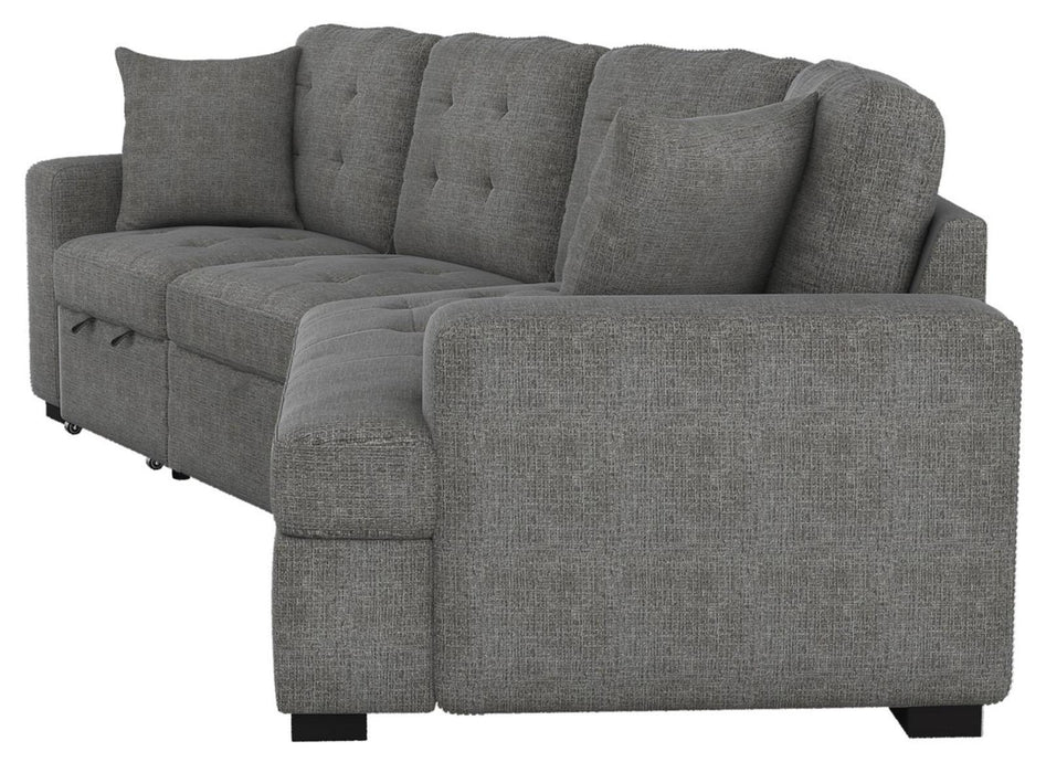 Homelegance Furniture Logansport Right Side Cuddler with 1 Pillow in Gray 9401GRY-RU - Premium Cuddle Chair from Homelegance (Titan Warehouse) - Just $711.75! Shop now at Furniture Wholesale Plus  We are the best furniture store in Nashville, Hendersonville, Goodlettsville, Madison, Antioch, Mount Juliet, Lebanon, Gallatin, Springfield, Murfreesboro, Franklin, Brentwood