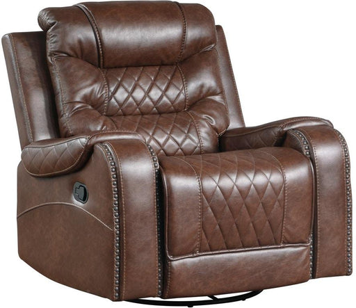 Homelegance Furniture Putnam Swivel Glider Reclining Chair in Brown 9405BR-1 - Premium Glider from Homelegance (Titan Warehouse) - Just $602.55! Shop now at Furniture Wholesale Plus  We are the best furniture store in Nashville, Hendersonville, Goodlettsville, Madison, Antioch, Mount Juliet, Lebanon, Gallatin, Springfield, Murfreesboro, Franklin, Brentwood