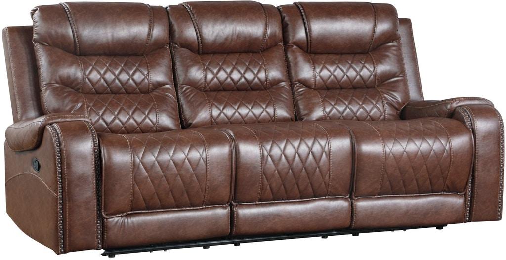 Homelegance Furniture Putnam Double Reclining Sofa with Drop-Down in Brown 9405BR-3 - Premium Sofa from Homelegance (Titan Warehouse) - Just $992.55! Shop now at Furniture Wholesale Plus  We are the best furniture store in Nashville, Hendersonville, Goodlettsville, Madison, Antioch, Mount Juliet, Lebanon, Gallatin, Springfield, Murfreesboro, Franklin, Brentwood