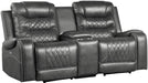 Homelegance Furniture Putnam Power Double Reclining Loveseat in Gray 9405GY-2PW - Premium Loveseat from Homelegance (Titan Warehouse) - Just $1109.55! Shop now at Furniture Wholesale Plus  We are the best furniture store in Nashville, Hendersonville, Goodlettsville, Madison, Antioch, Mount Juliet, Lebanon, Gallatin, Springfield, Murfreesboro, Franklin, Brentwood