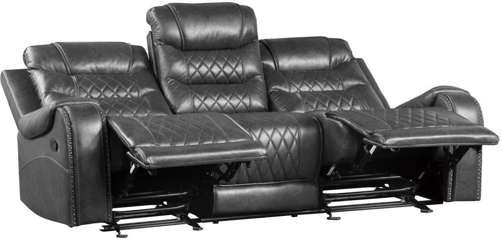 Homelegance Furniture Putnam Double Reclining Sofa with Drop-Down in Gray 9405GY-3 - Premium Sofa from Homelegance (Titan Warehouse) - Just $992.55! Shop now at Furniture Wholesale Plus  We are the best furniture store in Nashville, Hendersonville, Goodlettsville, Madison, Antioch, Mount Juliet, Lebanon, Gallatin, Springfield, Murfreesboro, Franklin, Brentwood