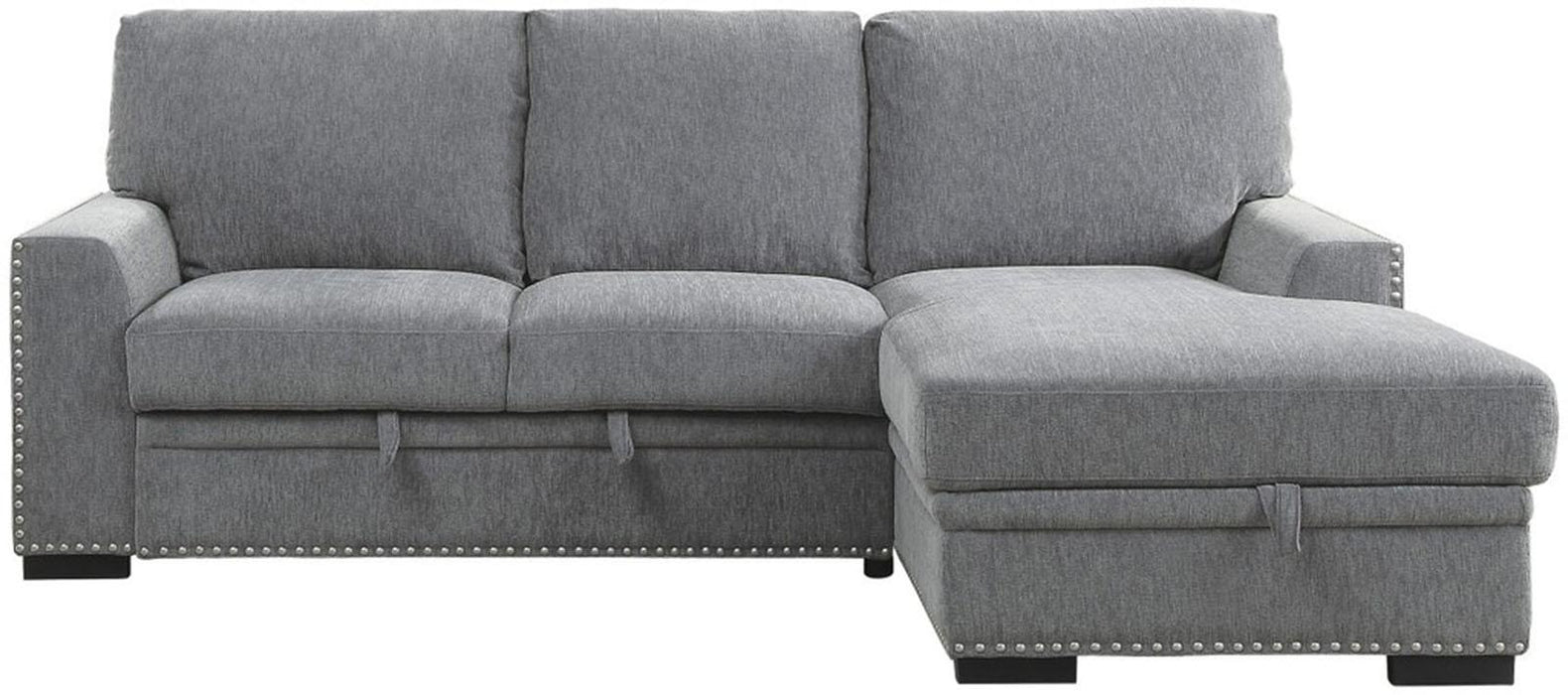 Homelegance Furniture Morelia 2pc Sectional with Pull Out Bed and Right Chaise in Dark Gray 9468DG*2RC2L - Premium Sectional from Homelegance (Titan Warehouse) - Just $1265.55! Shop now at Furniture Wholesale Plus  We are the best furniture store in Nashville, Hendersonville, Goodlettsville, Madison, Antioch, Mount Juliet, Lebanon, Gallatin, Springfield, Murfreesboro, Franklin, Brentwood