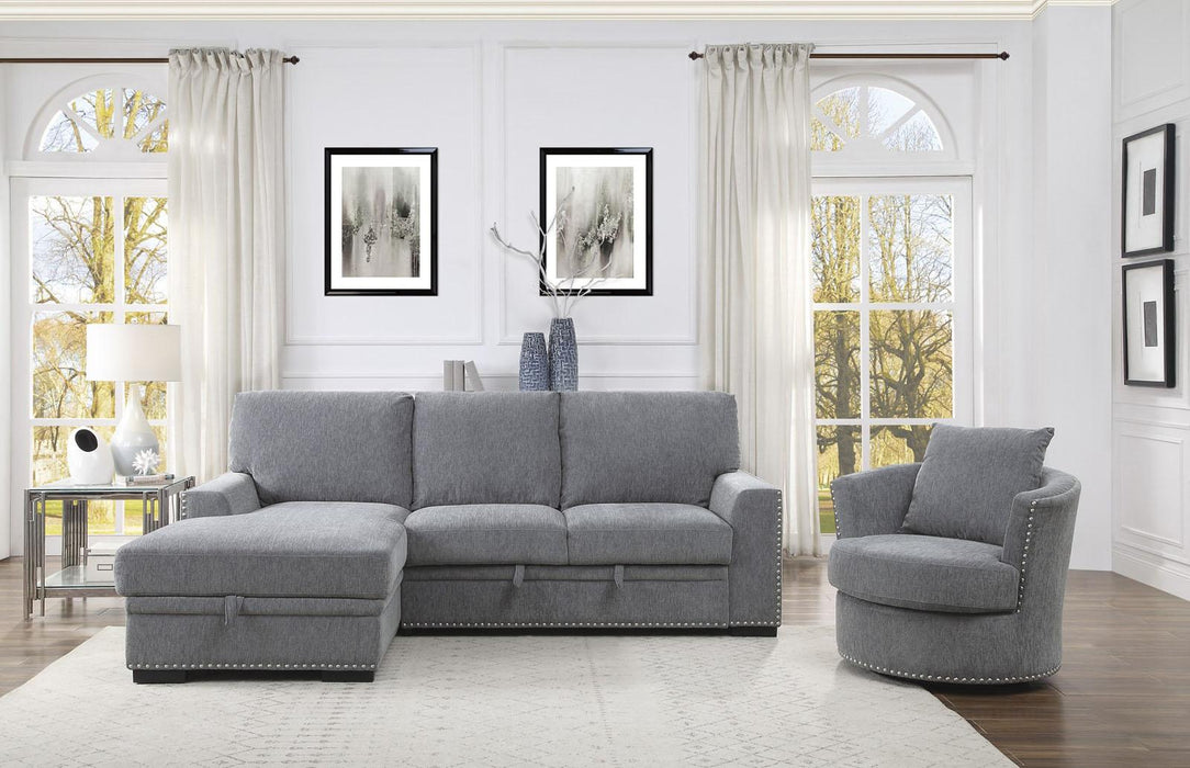 Homelegance Furniture Morelia 2pc Sectional with Pull Out Bed and Left Chaise in Dark Gray 9468DG*2LC2R - Premium Sectional from Homelegance (Titan Warehouse) - Just $1267.50! Shop now at Furniture Wholesale Plus  We are the best furniture store in Nashville, Hendersonville, Goodlettsville, Madison, Antioch, Mount Juliet, Lebanon, Gallatin, Springfield, Murfreesboro, Franklin, Brentwood