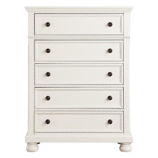 Homelegance Laurelin 5 Drawer Chest in White 1714W-9 - Premium Chest from Homelegance (Titan Warehouse) - Just $592.80! Shop now at Furniture Wholesale Plus  We are the best furniture store in Nashville, Hendersonville, Goodlettsville, Madison, Antioch, Mount Juliet, Lebanon, Gallatin, Springfield, Murfreesboro, Franklin, Brentwood