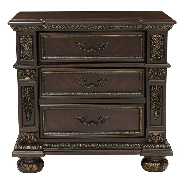 Homelegance Catalonia 3 Drawer Nightstand in Cherry 1824-4 - Premium Nightstand from Homelegance (Titan Warehouse) - Just $409.50! Shop now at Furniture Wholesale Plus  We are the best furniture store in Nashville, Hendersonville, Goodlettsville, Madison, Antioch, Mount Juliet, Lebanon, Gallatin, Springfield, Murfreesboro, Franklin, Brentwood