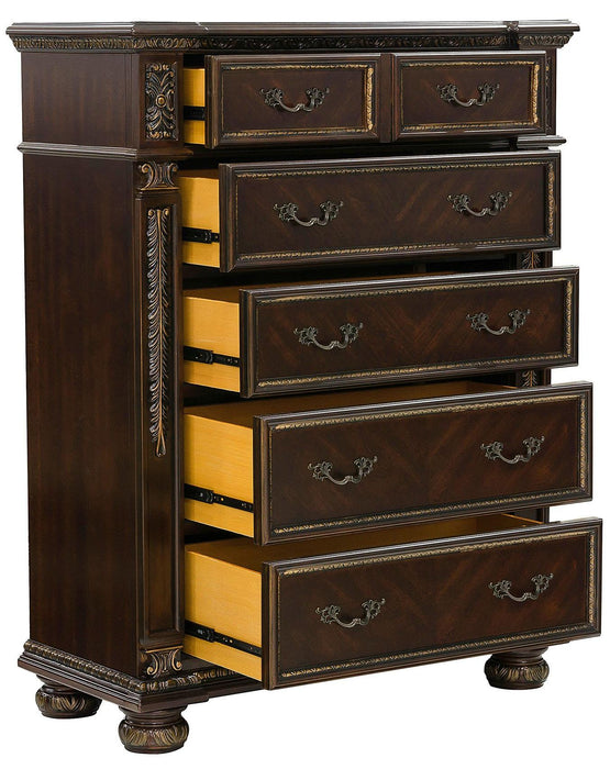 Homelegance Catalonia 5 Drawer Chest in Cherry 1824-9 - Premium Chest from Homelegance (Titan Warehouse) - Just $721.50! Shop now at Furniture Wholesale Plus  We are the best furniture store in Nashville, Hendersonville, Goodlettsville, Madison, Antioch, Mount Juliet, Lebanon, Gallatin, Springfield, Murfreesboro, Franklin, Brentwood