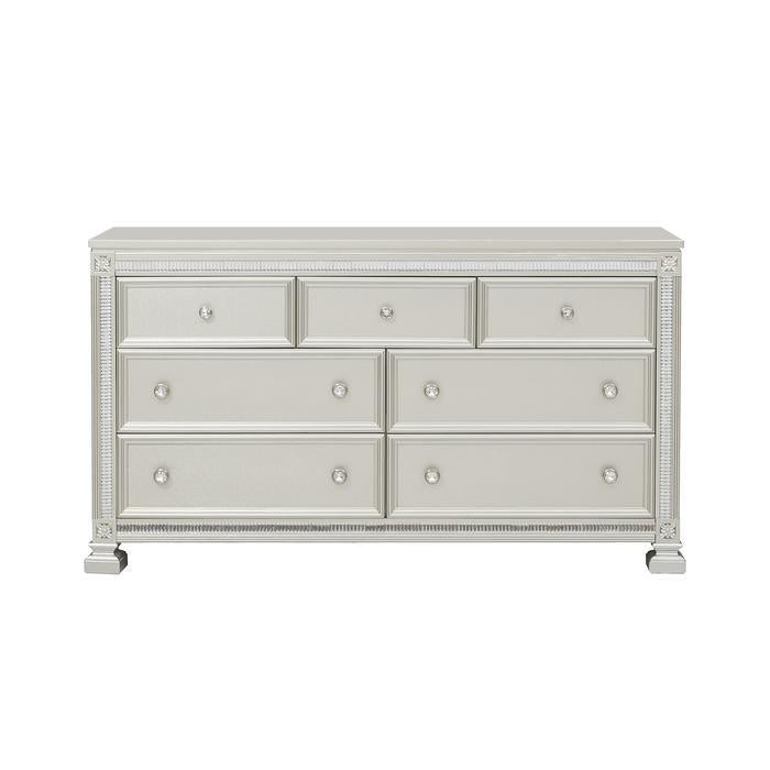 Homelegance Bevelle 7 Drawer Dresser in Silver 1958-5 - Premium Dresser from Homelegance (Titan Warehouse) - Just $721.50! Shop now at Furniture Wholesale Plus  We are the best furniture store in Nashville, Hendersonville, Goodlettsville, Madison, Antioch, Mount Juliet, Lebanon, Gallatin, Springfield, Murfreesboro, Franklin, Brentwood