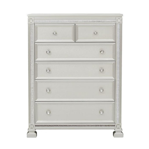 Homelegance Bevelle 5 Drawer Chest in Silver 1958-9 - Premium Chest from Homelegance (Titan Warehouse) - Just $663! Shop now at Furniture Wholesale Plus  We are the best furniture store in Nashville, Hendersonville, Goodlettsville, Madison, Antioch, Mount Juliet, Lebanon, Gallatin, Springfield, Murfreesboro, Franklin, Brentwood