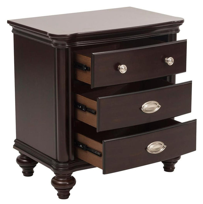 Homelegance Marston 3 Drawer Nightstand in Dark Cherry 2615DC-4 - Premium Nightstand from Homelegance (Titan Warehouse) - Just $356.85! Shop now at Furniture Wholesale Plus  We are the best furniture store in Nashville, Hendersonville, Goodlettsville, Madison, Antioch, Mount Juliet, Lebanon, Gallatin, Springfield, Murfreesboro, Franklin, Brentwood