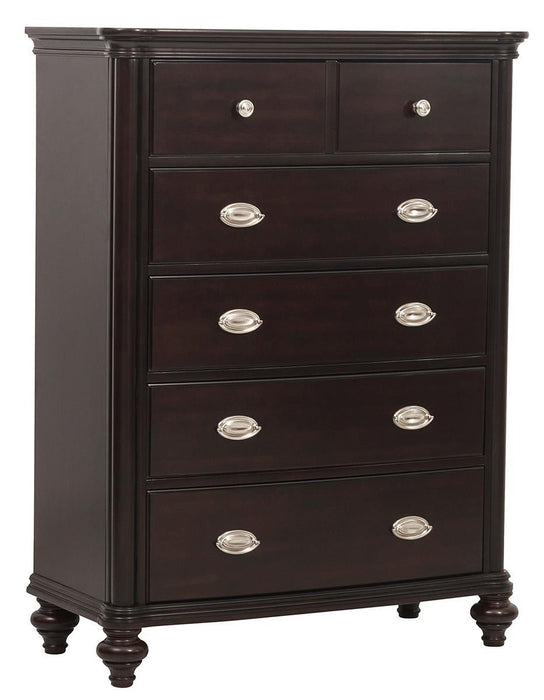 Homelegance Marston 5 Drawer Chest in Dark Cherry 2615DC-9 - Premium Chest from Homelegance (Titan Warehouse) - Just $711.75! Shop now at Furniture Wholesale Plus  We are the best furniture store in Nashville, Hendersonville, Goodlettsville, Madison, Antioch, Mount Juliet, Lebanon, Gallatin, Springfield, Murfreesboro, Franklin, Brentwood