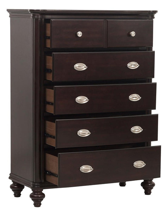 Homelegance Marston 5 Drawer Chest in Dark Cherry 2615DC-9 - Premium Chest from Homelegance (Titan Warehouse) - Just $711.75! Shop now at Furniture Wholesale Plus  We are the best furniture store in Nashville, Hendersonville, Goodlettsville, Madison, Antioch, Mount Juliet, Lebanon, Gallatin, Springfield, Murfreesboro, Franklin, Brentwood