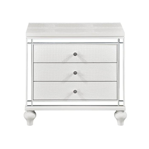 Homelegance Alonza 3 Drawer Nightstand in White 1845-4 - Premium Nightstand from Homelegance (Titan Warehouse) - Just $302.25! Shop now at Furniture Wholesale Plus  We are the best furniture store in Nashville, Hendersonville, Goodlettsville, Madison, Antioch, Mount Juliet, Lebanon, Gallatin, Springfield, Murfreesboro, Franklin, Brentwood