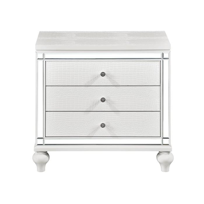 Homelegance Alonza 3 Drawer Nightstand in White 1845-4 - Premium Nightstand from Homelegance (Titan Warehouse) - Just $302.25! Shop now at Furniture Wholesale Plus  We are the best furniture store in Nashville, Hendersonville, Goodlettsville, Madison, Antioch, Mount Juliet, Lebanon, Gallatin, Springfield, Murfreesboro, Franklin, Brentwood