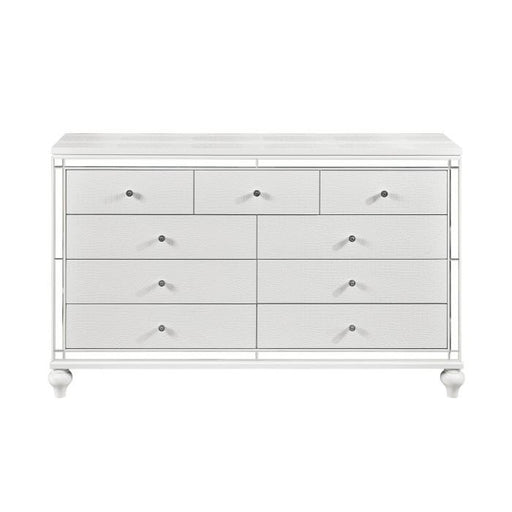 Homelegance Alonza 9 Drawer Dresser in White 1845-5 - Premium Dresser from Homelegance (Titan Warehouse) - Just $799.50! Shop now at Furniture Wholesale Plus  We are the best furniture store in Nashville, Hendersonville, Goodlettsville, Madison, Antioch, Mount Juliet, Lebanon, Gallatin, Springfield, Murfreesboro, Franklin, Brentwood