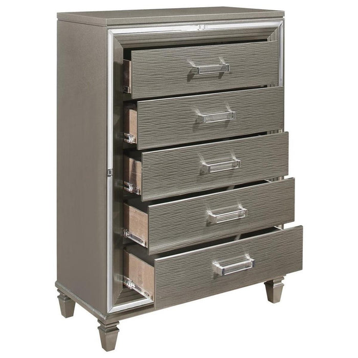 Homelegance Tamsin Chest in Silver Grey Metallic 1616-9 - Premium Chest from Homelegance (Titan Warehouse) - Just $585! Shop now at Furniture Wholesale Plus  We are the best furniture store in Nashville, Hendersonville, Goodlettsville, Madison, Antioch, Mount Juliet, Lebanon, Gallatin, Springfield, Murfreesboro, Franklin, Brentwood