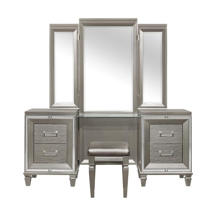 Homelegance Tamsin 3pcs Vanity Dresser with Mirror in Silver Grey Metallic 1616-15 - Premium Vanity from Homelegance (Titan Warehouse) - Just $895.05! Shop now at Furniture Wholesale Plus  We are the best furniture store in Nashville, Hendersonville, Goodlettsville, Madison, Antioch, Mount Juliet, Lebanon, Gallatin, Springfield, Murfreesboro, Franklin, Brentwood