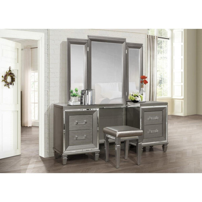 Homelegance Tamsin 3pcs Vanity Dresser with Mirror in Silver Grey Metallic 1616-15 - Premium Vanity from Homelegance (Titan Warehouse) - Just $895.05! Shop now at Furniture Wholesale Plus  We are the best furniture store in Nashville, Hendersonville, Goodlettsville, Madison, Antioch, Mount Juliet, Lebanon, Gallatin, Springfield, Murfreesboro, Franklin, Brentwood