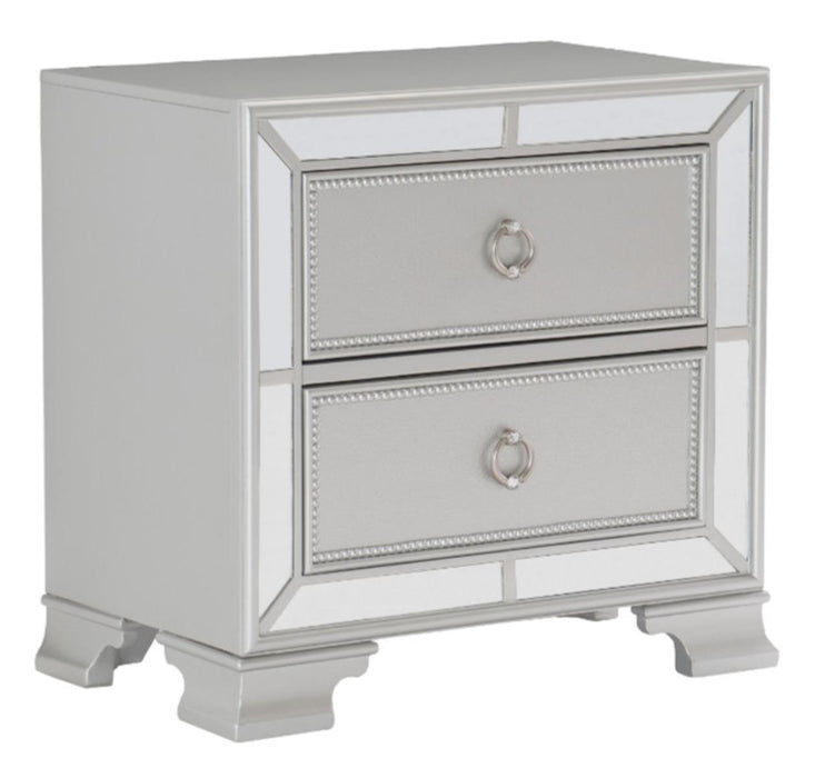 Homelegance Avondale Nightstand in Silver 1646-4 - Premium Nightstand from Homelegance (Titan Warehouse) - Just $306.15! Shop now at Furniture Wholesale Plus  We are the best furniture store in Nashville, Hendersonville, Goodlettsville, Madison, Antioch, Mount Juliet, Lebanon, Gallatin, Springfield, Murfreesboro, Franklin, Brentwood