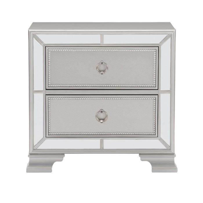 Homelegance Avondale Nightstand in Silver 1646-4 - Premium Nightstand from Homelegance (Titan Warehouse) - Just $306.15! Shop now at Furniture Wholesale Plus  We are the best furniture store in Nashville, Hendersonville, Goodlettsville, Madison, Antioch, Mount Juliet, Lebanon, Gallatin, Springfield, Murfreesboro, Franklin, Brentwood