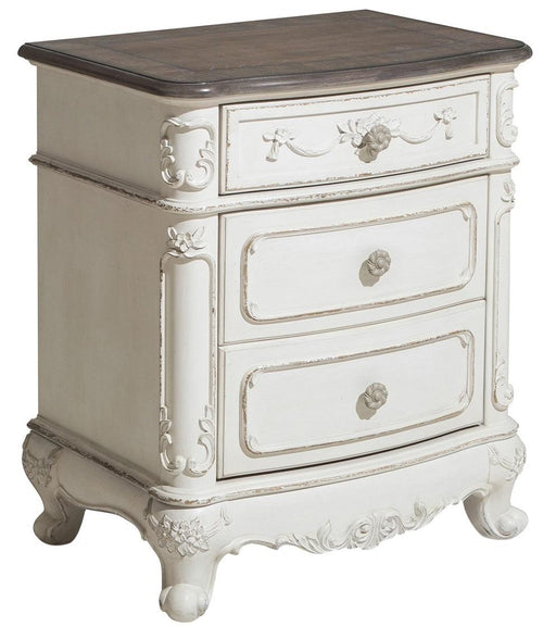 Homelegance Cinderella Night Stand in Antique White with Grey Rub-Through 1386NW-4 - Premium Nightstand from Homelegance (Titan Warehouse) - Just $312! Shop now at Furniture Wholesale Plus  We are the best furniture store in Nashville, Hendersonville, Goodlettsville, Madison, Antioch, Mount Juliet, Lebanon, Gallatin, Springfield, Murfreesboro, Franklin, Brentwood