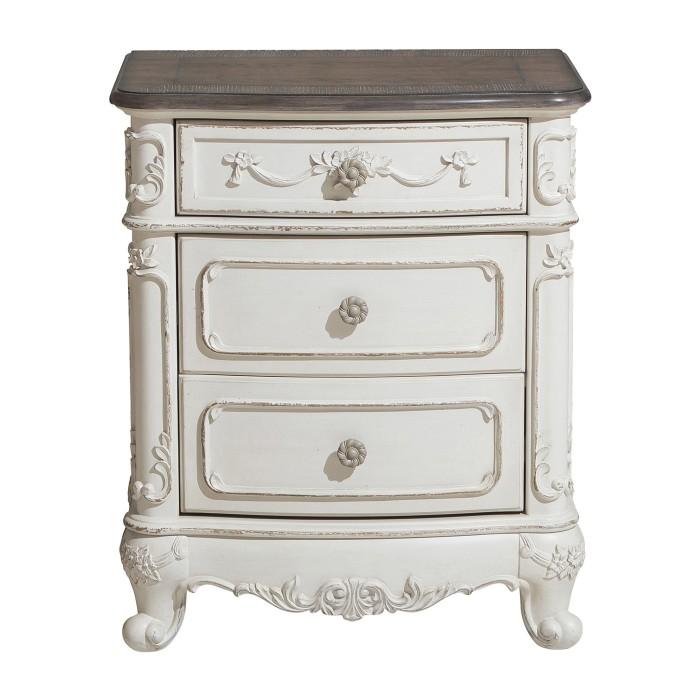 Homelegance Cinderella Night Stand in Antique White with Grey Rub-Through 1386NW-4 - Premium Nightstand from Homelegance (Titan Warehouse) - Just $312! Shop now at Furniture Wholesale Plus  We are the best furniture store in Nashville, Hendersonville, Goodlettsville, Madison, Antioch, Mount Juliet, Lebanon, Gallatin, Springfield, Murfreesboro, Franklin, Brentwood