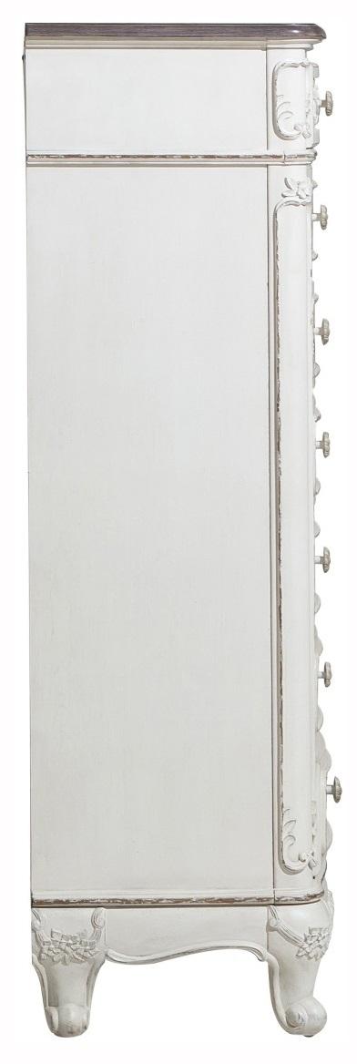 Homelegance Cinderella 7 Drawer Tall Chest Antique White with Grey Rub-Through 1386NW-12 - Premium Chest from Homelegance (Titan Warehouse) - Just $544.05! Shop now at Furniture Wholesale Plus  We are the best furniture store in Nashville, Hendersonville, Goodlettsville, Madison, Antioch, Mount Juliet, Lebanon, Gallatin, Springfield, Murfreesboro, Franklin, Brentwood