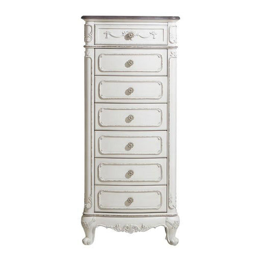 Homelegance Cinderella 7 Drawer Tall Chest Antique White with Grey Rub-Through 1386NW-12 - Premium Chest from Homelegance (Titan Warehouse) - Just $544.05! Shop now at Furniture Wholesale Plus  We are the best furniture store in Nashville, Hendersonville, Goodlettsville, Madison, Antioch, Mount Juliet, Lebanon, Gallatin, Springfield, Murfreesboro, Franklin, Brentwood