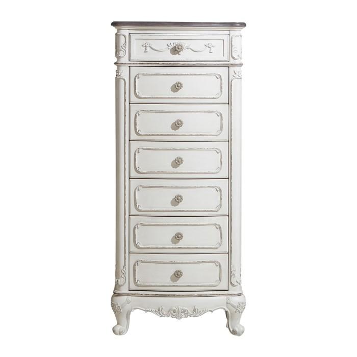 Homelegance Cinderella 7 Drawer Tall Chest Antique White with Grey Rub-Through 1386NW-12 - Premium Chest from Homelegance (Titan Warehouse) - Just $544.05! Shop now at Furniture Wholesale Plus  We are the best furniture store in Nashville, Hendersonville, Goodlettsville, Madison, Antioch, Mount Juliet, Lebanon, Gallatin, Springfield, Murfreesboro, Franklin, Brentwood