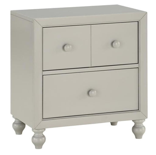 Homelegance Wellsummer 2 Drawer Nightstand in Gray 1803GY-4 - Premium Nightstand from Homelegance (Titan Warehouse) - Just $185.25! Shop now at Furniture Wholesale Plus  We are the best furniture store in Nashville, Hendersonville, Goodlettsville, Madison, Antioch, Mount Juliet, Lebanon, Gallatin, Springfield, Murfreesboro, Franklin, Brentwood