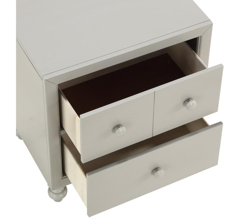 Homelegance Wellsummer 2 Drawer Nightstand in Gray 1803GY-4 - Premium Nightstand from Homelegance (Titan Warehouse) - Just $185.25! Shop now at Furniture Wholesale Plus  We are the best furniture store in Nashville, Hendersonville, Goodlettsville, Madison, Antioch, Mount Juliet, Lebanon, Gallatin, Springfield, Murfreesboro, Franklin, Brentwood