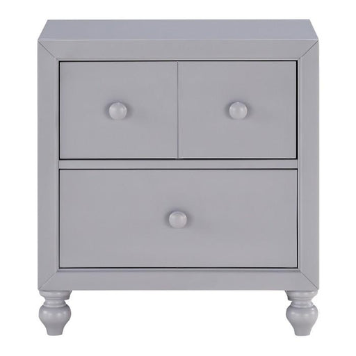 Homelegance Wellsummer 2 Drawer Nightstand in Gray 1803GY-4 - Premium Nightstand from Homelegance (Titan Warehouse) - Just $185.25! Shop now at Furniture Wholesale Plus  We are the best furniture store in Nashville, Hendersonville, Goodlettsville, Madison, Antioch, Mount Juliet, Lebanon, Gallatin, Springfield, Murfreesboro, Franklin, Brentwood