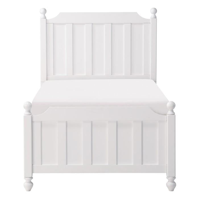 Homelegance Wellsummer Twin Panel Bed in White 1803WT-1* - Premium Bed from Homelegance (Titan Warehouse) - Just $368.55! Shop now at Furniture Wholesale Plus  We are the best furniture store in Nashville, Hendersonville, Goodlettsville, Madison, Antioch, Mount Juliet, Lebanon, Gallatin, Springfield, Murfreesboro, Franklin, Brentwood