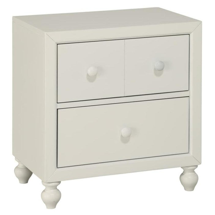 Homelegance Wellsummer 2 Drawer Nightstand in White 1803W-4 - Premium Nightstand from Homelegance (Titan Warehouse) - Just $185.25! Shop now at Furniture Wholesale Plus  We are the best furniture store in Nashville, Hendersonville, Goodlettsville, Madison, Antioch, Mount Juliet, Lebanon, Gallatin, Springfield, Murfreesboro, Franklin, Brentwood