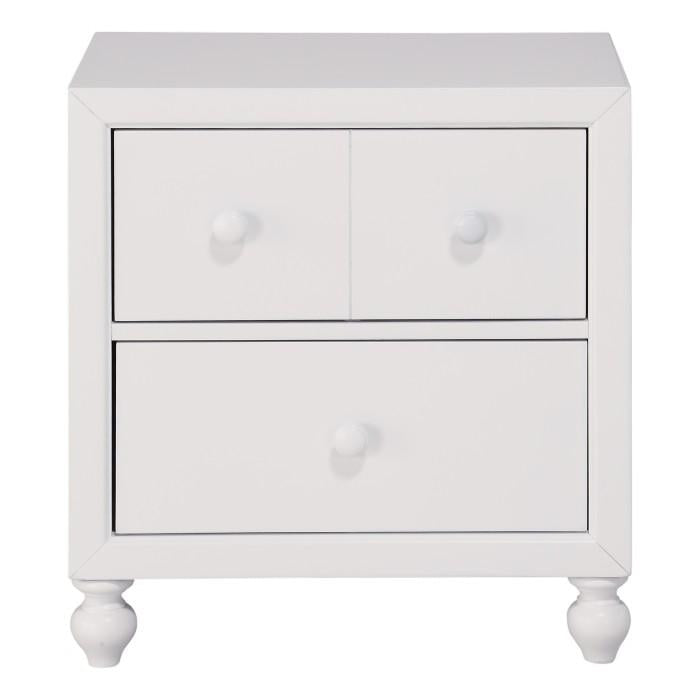 Homelegance Wellsummer 2 Drawer Nightstand in White 1803W-4 - Premium Nightstand from Homelegance (Titan Warehouse) - Just $185.25! Shop now at Furniture Wholesale Plus  We are the best furniture store in Nashville, Hendersonville, Goodlettsville, Madison, Antioch, Mount Juliet, Lebanon, Gallatin, Springfield, Murfreesboro, Franklin, Brentwood