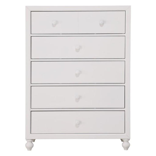 Homelegance Wellsummer 5 Drawer Chest in White 1803W-9 - Premium Chest from Homelegance (Titan Warehouse) - Just $487.50! Shop now at Furniture Wholesale Plus  We are the best furniture store in Nashville, Hendersonville, Goodlettsville, Madison, Antioch, Mount Juliet, Lebanon, Gallatin, Springfield, Murfreesboro, Franklin, Brentwood