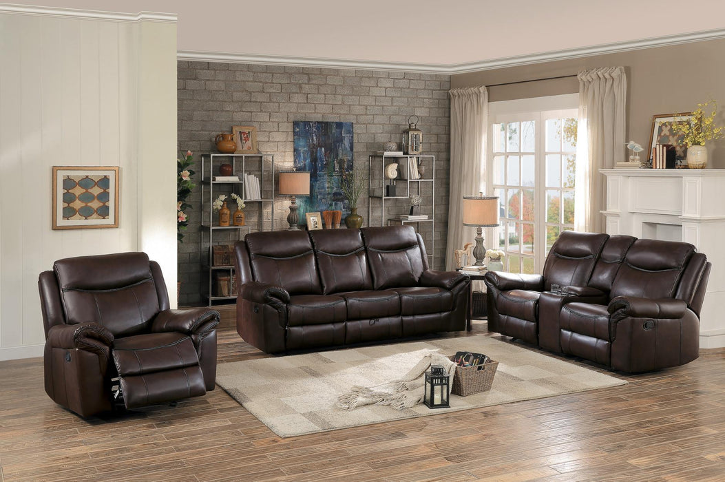 Homelegance Furniture Aram Double Glider Reclining Loveseat in Brown 8206BRW-2 - Premium Loveseat from Homelegance (Titan Warehouse) - Just $1031.55! Shop now at Furniture Wholesale Plus  We are the best furniture store in Nashville, Hendersonville, Goodlettsville, Madison, Antioch, Mount Juliet, Lebanon, Gallatin, Springfield, Murfreesboro, Franklin, Brentwood