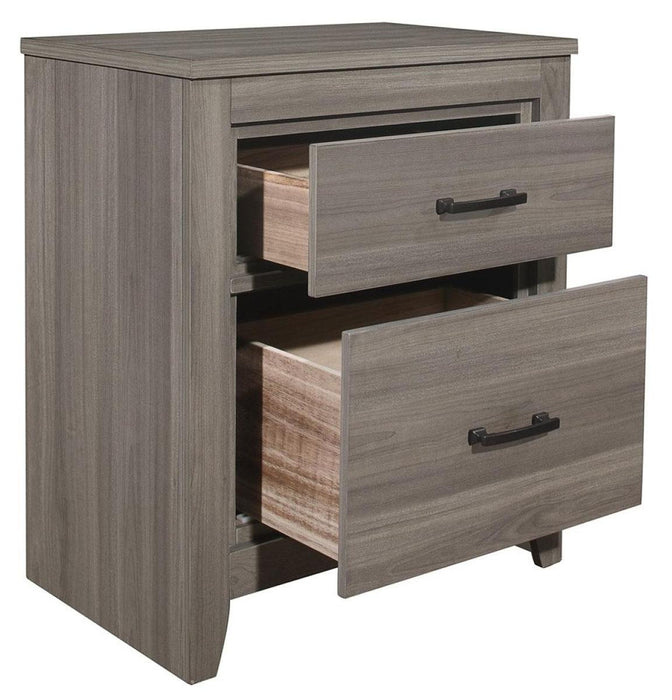 Homelegance Waldorf 2 Drawer Nightstand in Dark Gray 1902-4 - Premium Nightstand from Homelegance (Titan Warehouse) - Just $167.70! Shop now at Furniture Wholesale Plus  We are the best furniture store in Nashville, Hendersonville, Goodlettsville, Madison, Antioch, Mount Juliet, Lebanon, Gallatin, Springfield, Murfreesboro, Franklin, Brentwood