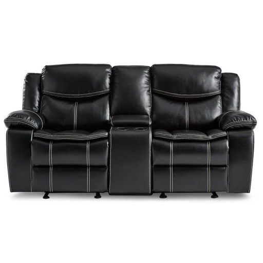 Homelegance Furniture Bastrop Double Glider Reclining Loveseat in Black 8230BLK-2 - Premium Loveseat from Homelegance (Titan Warehouse) - Just $963.30! Shop now at Furniture Wholesale Plus  We are the best furniture store in Nashville, Hendersonville, Goodlettsville, Madison, Antioch, Mount Juliet, Lebanon, Gallatin, Springfield, Murfreesboro, Franklin, Brentwood