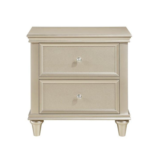 Homelegance Celandine 2 Drawer Nightstand in Silver 1928-4 - Premium Nightstand from Homelegance (Titan Warehouse) - Just $257.40! Shop now at Furniture Wholesale Plus  We are the best furniture store in Nashville, Hendersonville, Goodlettsville, Madison, Antioch, Mount Juliet, Lebanon, Gallatin, Springfield, Murfreesboro, Franklin, Brentwood