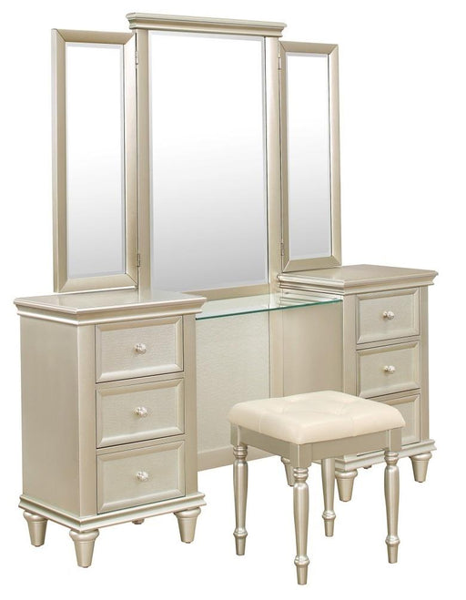 Homelegance Celandine Vanity Dresser with Mirror in Silver 1928-15* - Premium Dresser from Homelegance (Titan Warehouse) - Just $750.75! Shop now at Furniture Wholesale Plus  We are the best furniture store in Nashville, Hendersonville, Goodlettsville, Madison, Antioch, Mount Juliet, Lebanon, Gallatin, Springfield, Murfreesboro, Franklin, Brentwood