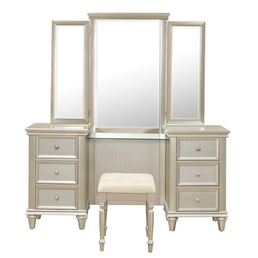 Homelegance Celandine Vanity Dresser with Mirror in Silver 1928-15* - Premium Dresser from Homelegance (Titan Warehouse) - Just $750.75! Shop now at Furniture Wholesale Plus  We are the best furniture store in Nashville, Hendersonville, Goodlettsville, Madison, Antioch, Mount Juliet, Lebanon, Gallatin, Springfield, Murfreesboro, Franklin, Brentwood